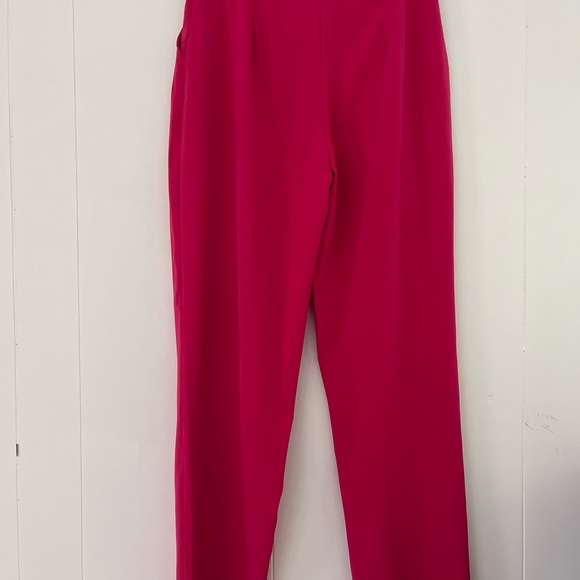 Nasty Gal Pink High-Waisted Slacks Straight Leg Trousers Size 6 - Picture 8 of 10